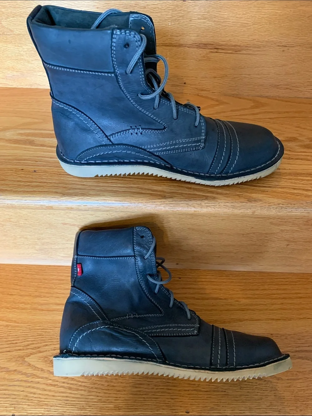 Oliberte Ngola Men's Dark Grey Lace-Up Leather Boots​